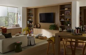 Sharps, Manhattan Media Unit In Nordic Oak With Natural Oak Slatted Feature Panels, From £2,000 (5)