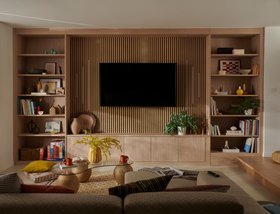 Sharps, Manhattan Media Unit In Nordic Oak With Natural Oak Slatted Feature Panels, From £2,000 (4)