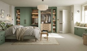 Sharps, Sorrento Bedroom In Willow Green With Contrasting Doors