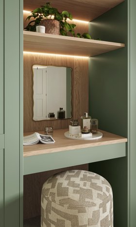 Sharps, Sorrento Bedroom In Willow Green With Contrasting Doors