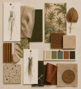 SS27 Tropical Fashion Trend Moodboard by Feathr
