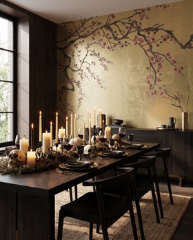 Feathr Takeda Gold cherry blossom wallpaper mural