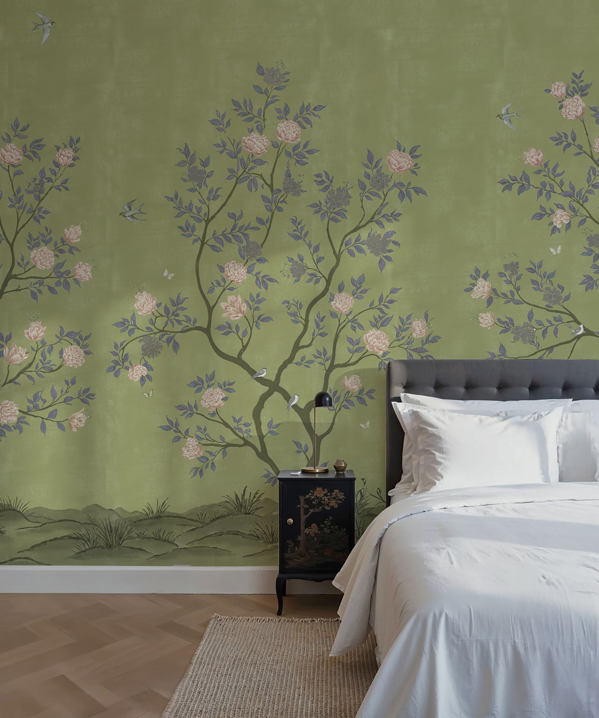 Green Chinoiserie Landscape Wall Mural FE48902 HeroImageHi