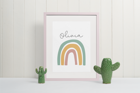 Personalised pastel rainbow print