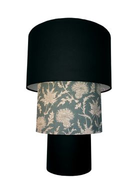 Jet Black & Teal Thistle Tiered Lampshade