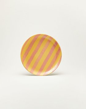 KLEINER TELLER SONNENGELB ROSA GESTREIFT | EDITION CASA LAWA x ONOMAO