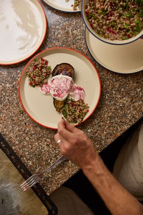 GROSSER TELLER ABERTA ORANGE HANDBEMALT