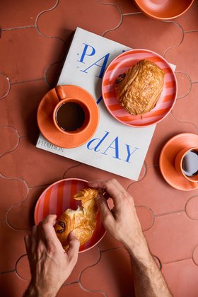 KLEINER TELLER ROSA ORANGE GESTREIFT | EDITION CASA LAWA x ONOMAO