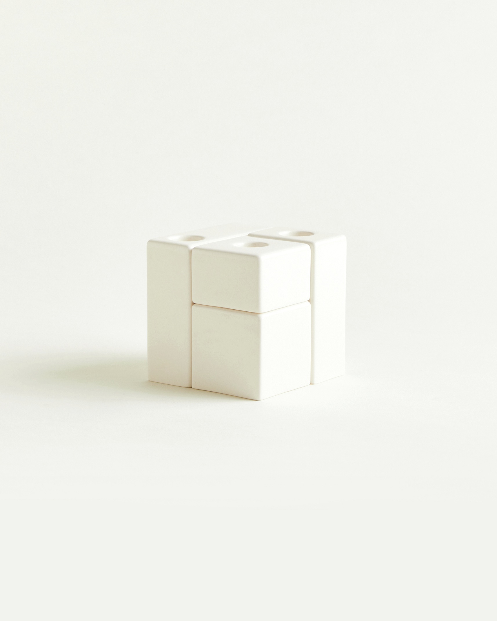 4 BLOCKS KERZENSTÄNDER WEISS