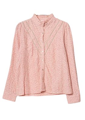 Embroidered pale pink blouse