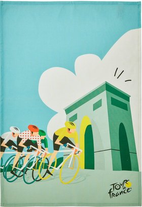 Coucke "Tour de France®-Peloton", Printed cotton tea towel. France
