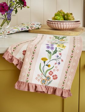 Ulster Weavers, "Petals & Prose", Printed cotton tea towel.