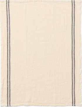 Charvet Editions "Country Washed & Dyed" (Ivoire), Natural woven linen tea towel. Made in France.