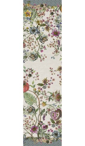 Tessitura Toscana Telerie, “Biloba”, Pure linen printed table runner.