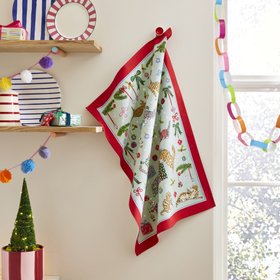 Ulster Weavers "Christmas Cats", Printed cotton tea towel.