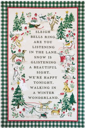 Ulster Weavers "Winter Walkies", Printed cotton tea towel.