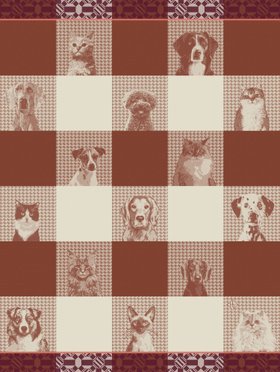 Jacquard Français "Truffes" (Brown), Woven cotton tea towel. Made in France.