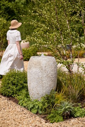 Luna Tall Stone Glaze Vase Water Feature