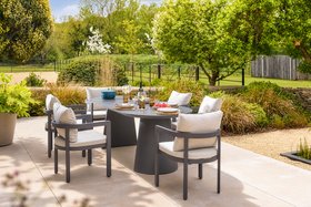 Camden 6 Seater Metal Garden Dining Set - Anthracite