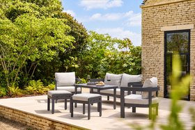 Camden 6 Seater Metal Casual Dining Set - Anthracite
