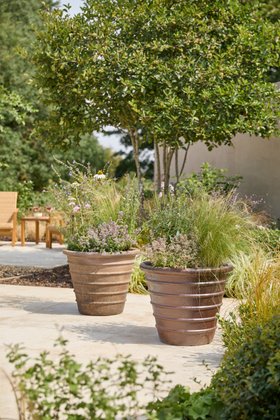 Odette Ribbed Ancient Glazed Plant Pot