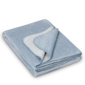 RIEMA Wolldecke aus Bio-Baumwolle nachhaltiges Wohnaccessoires in blau