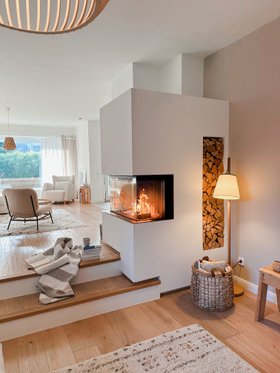 Riema Stine Grau Baumwolldecke Kamin