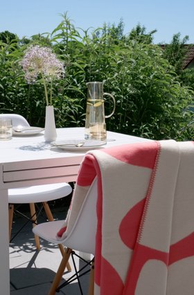 RIEMA sommerliche Baumwolldecke FRIDA 100% Bio-Baumwolle, koralle