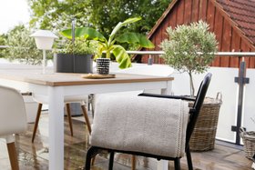 RIEMA Bio Baumwolldecke Sommer Fischgraet, beige, outdoor
