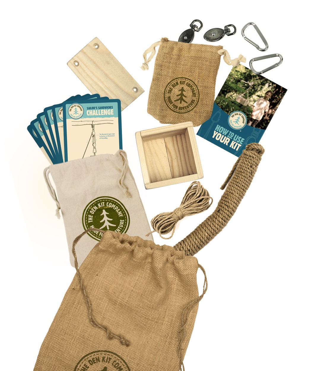 The Pulleys Kit (Eco Christmas Adventure Gift for Kids/ Garden STEM Toys)