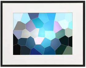 Blue Abstract Geometric Stained Glass Art Print by Claude & Leighton