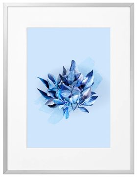 Blissful Blue Leaves I botanical art print by Claude & Leighton