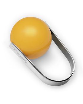 Anello Acciaio Lovejoy Ring con sfera GUM colore giallo Dampai