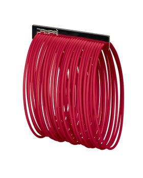 Braccialetti in silicone e accessorio in acciaio Bernardini Dampai rosso