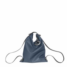 LILLY  Borsa in pelle riciclata  trasformabile zaino-spalla-tracolla  blu 01