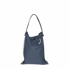 LILLY  Borsa in pelle riciclata  trasformabile zaino-spalla-tracolla  blu 02