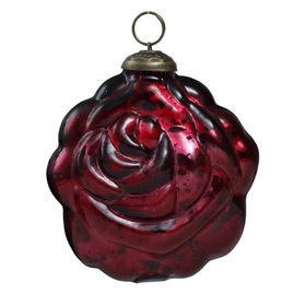 Burgundy Glass Rose Liv Bauble