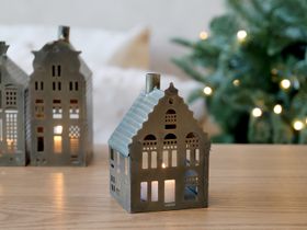 Brass Candle House Lantern with Chimney