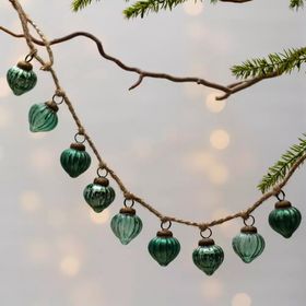 Green Mini Bauble Garland