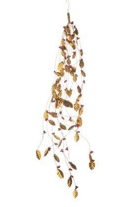 Brass Holly with Red Berries