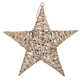 Woven Wicker Star Holiday Shaped Ornament