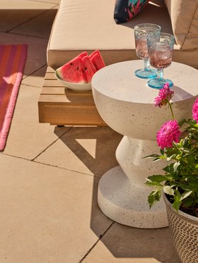 Round Concrete Outdoor Side Table