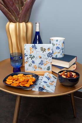 Autumn Collection blue Servietten und Kerze