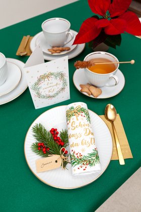 Rundherum festlich Servietten und Grußkarten