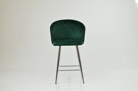 Novara Bar Stool Emerald Green Velvet & Chrome Leg
