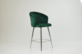 Novara Bar Stool Emerald Green Velvet & Chrome Leg