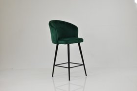 Novara Bar Stool Emerald Green Velvet & Black Leg