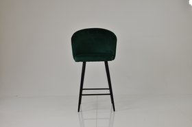 Novara Bar Stool Emerald Green Velvet & Black Leg