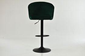 Franklin Bar Stool Aged Olive Green Leather & Black Base