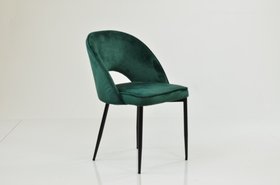 Flair Dining Chair Emerald Green Velvet & Black Legs